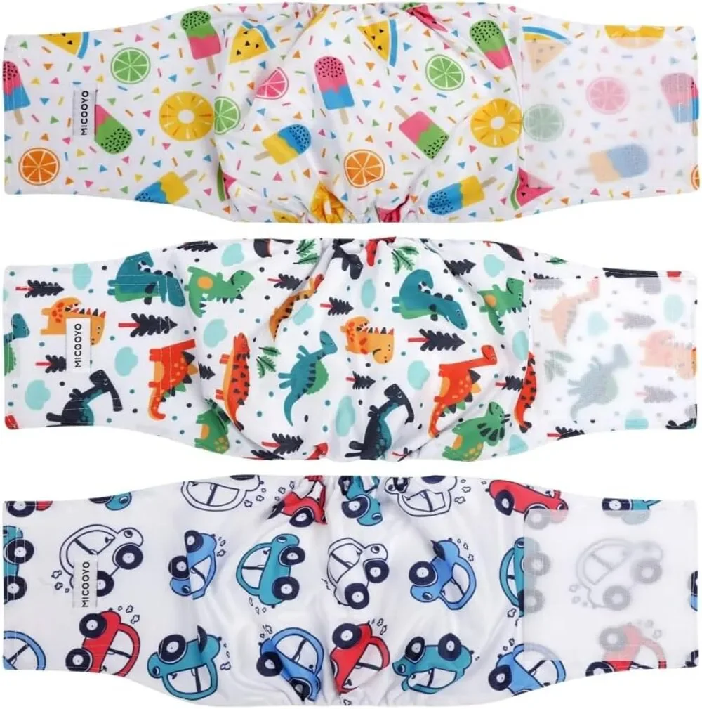 BRAND NEW ~ Set/ 3 Pet Reusable Diapers Washable Belly Bands Wraps Male Dogs XXL